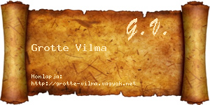 Grotte Vilma névjegykártya